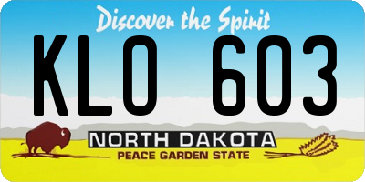 ND license plate KLO603