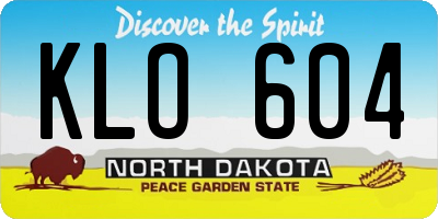 ND license plate KLO604