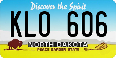 ND license plate KLO606