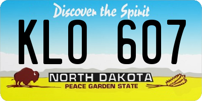 ND license plate KLO607