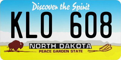 ND license plate KLO608
