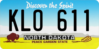 ND license plate KLO611