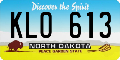 ND license plate KLO613