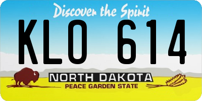 ND license plate KLO614