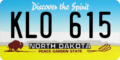 ND license plate KLO615