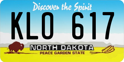 ND license plate KLO617