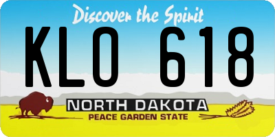 ND license plate KLO618