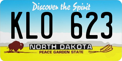 ND license plate KLO623