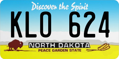 ND license plate KLO624