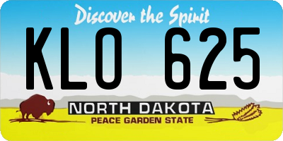 ND license plate KLO625