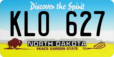 ND license plate KLO627