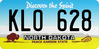 ND license plate KLO628
