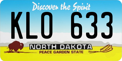 ND license plate KLO633