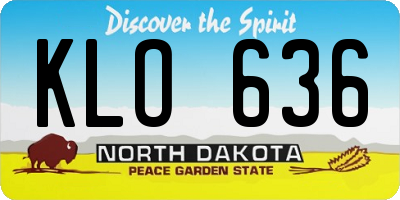 ND license plate KLO636