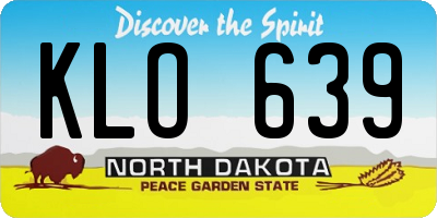 ND license plate KLO639