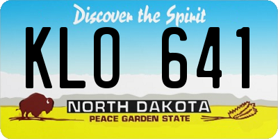 ND license plate KLO641