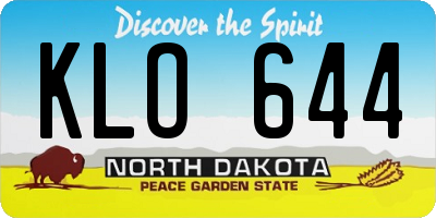 ND license plate KLO644