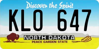 ND license plate KLO647
