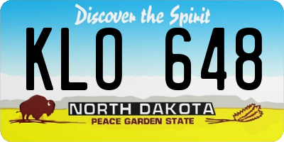 ND license plate KLO648