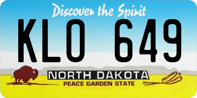 ND license plate KLO649
