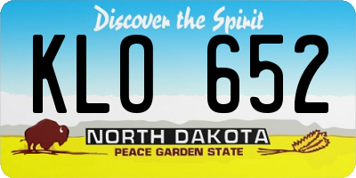 ND license plate KLO652