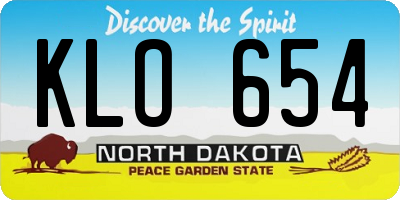 ND license plate KLO654