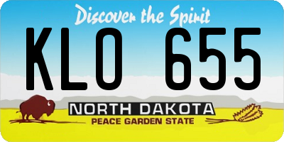 ND license plate KLO655
