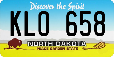 ND license plate KLO658