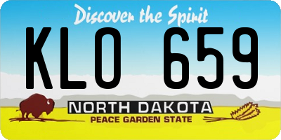 ND license plate KLO659