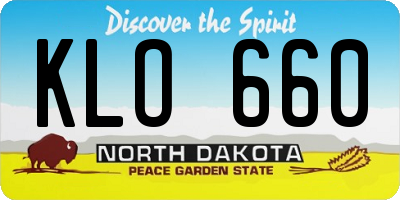 ND license plate KLO660