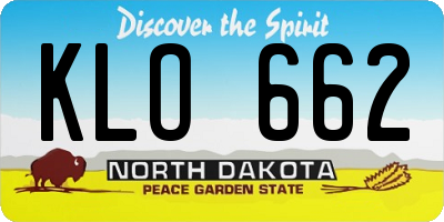 ND license plate KLO662