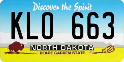 ND license plate KLO663