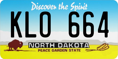 ND license plate KLO664