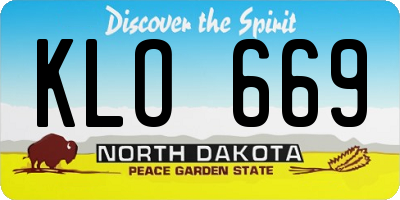 ND license plate KLO669