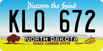 ND license plate KLO672