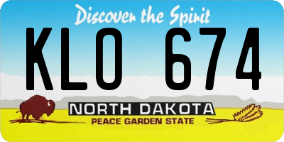 ND license plate KLO674