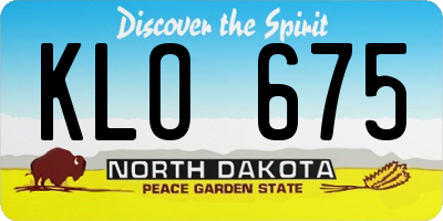 ND license plate KLO675