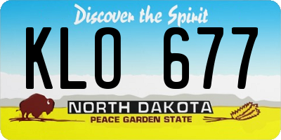 ND license plate KLO677