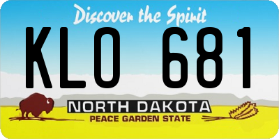ND license plate KLO681