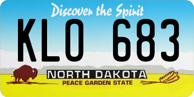 ND license plate KLO683