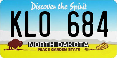 ND license plate KLO684