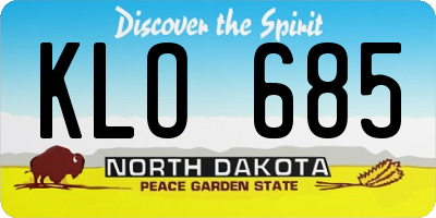ND license plate KLO685