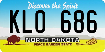 ND license plate KLO686