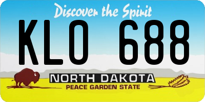 ND license plate KLO688