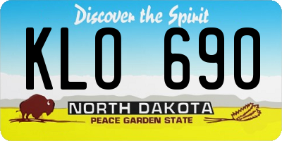 ND license plate KLO690