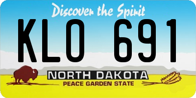 ND license plate KLO691