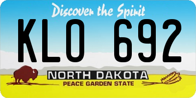 ND license plate KLO692