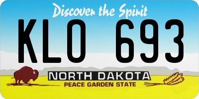 ND license plate KLO693