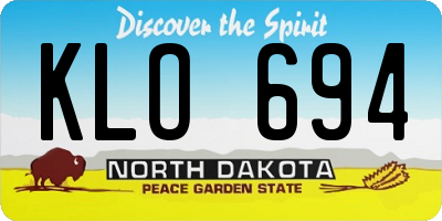 ND license plate KLO694