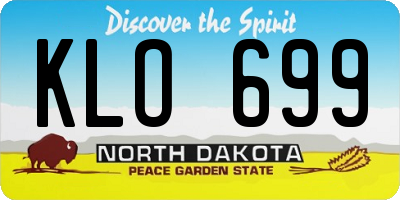 ND license plate KLO699